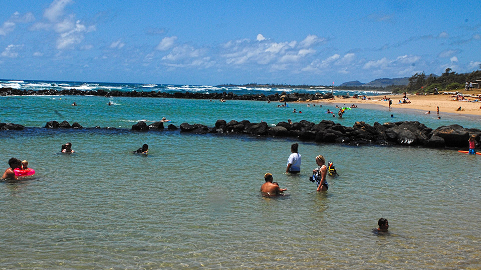 Swimmers at Poipu Beach Park