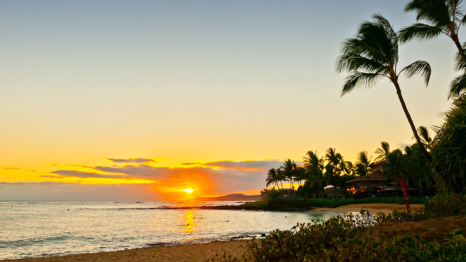 Sunset at Poipu Beach Park