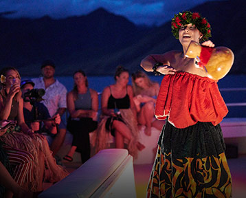 Hawaiian Polynesian Dance on Maui Susnet cruise